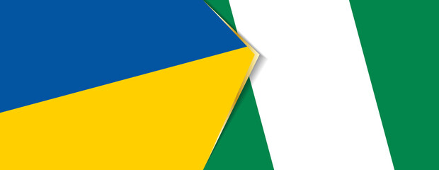 Ukraine and Nigeria flags, two vector flags.