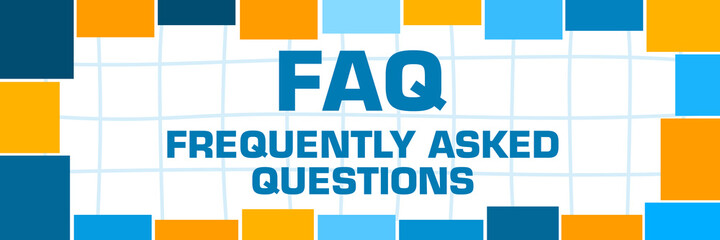 FAQ - Frequently Asked Questions Blue Orange Surround Boxes Horizontal 