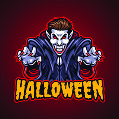 Halloween vampire esport mascot logo