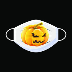 Halloween  medical face protection as a symbol for disease control and virus infection and coronavirus or covid-19