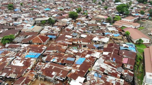 Pure area houses on Africa, Sierra Leone Drone video
