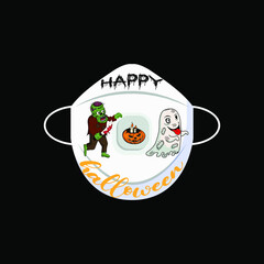 Halloween  medical face protection as a symbol for disease control and virus infection and coronavirus or covid-19