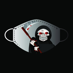 Halloween  medical face protection as a symbol for disease control and virus infection and coronavirus or covid-19