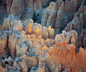 Rugged rock formations elevated view