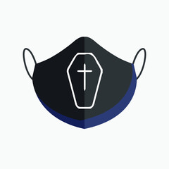 Halloween  medical face protection as a symbol for disease control and virus infection and coronavirus or covid-19