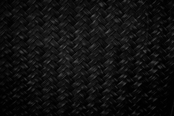 Black weave bamboo background Black background suitable for design Or put it in the background as a background