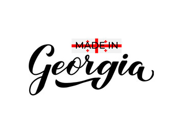 Made in Georgia handwritten label. Quality mark vector icon. Perfect for logo design, tags, badges, stickers, emblem, product packaging, etc