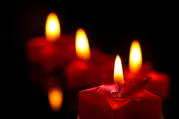 Indian festival diwali , Colorful lamps of oil on dark background