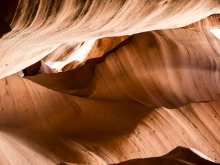 Sandstone interior of lower Antelope Canyon, Navajo Nation Reservation.

