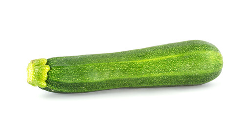 Green zucchine isolated on a white background.