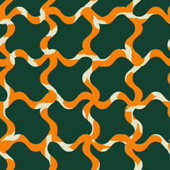 Abstract Swirl Squares Geometric Pattern Trendy Fashion Colors Seamless Design Perfect for Fabric Wall Paper or Wrapping Paper Printing