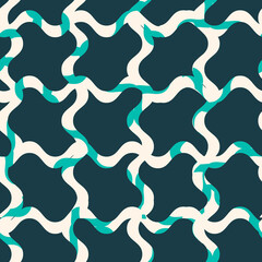 Abstract Swirl Squares Geometric Pattern Trendy Fashion Colors Seamless Design Perfect for Fabric Wall Paper or Wrapping Paper Printing