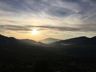 sunset in the mountains