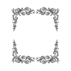 Ornamental Black Frame with Filigree Swirls Vector Clipart