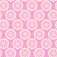 seamless pattern with pink flowers