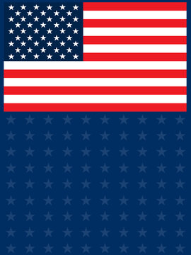 American flag with dark blue background for your design.
