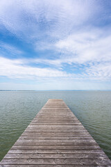 Jetty on the Neusiedlersee Lake in Burgenland, Austria