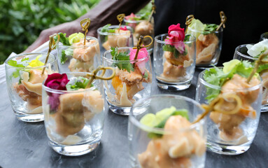 appetisers in a small glass