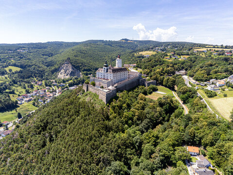 Drone Shot of the Castle Forchtenstein in Burgenland, Austria
