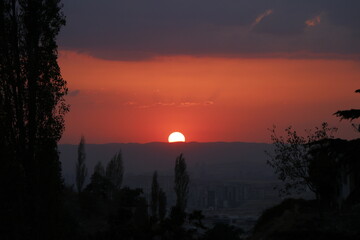 sunset in the mountains