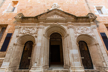 Menorca Ciutadella historical downtown facades - obrazy, fototapety, plakaty