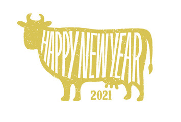 丑年の年賀状素材