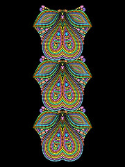 Neckline ethnic design, folk art . Geometric colorful traditional pattern. Vector print with paisley and beads for embroidery, for women's clothing.