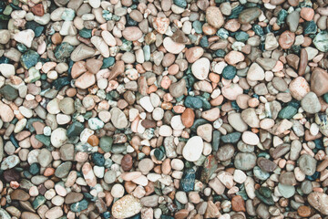 Abstract background with colorful sea stones. Close-up. For banner, background.