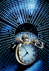 Space-time concept. Pocket watches