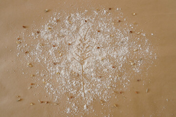 Bakery wallpaper of wheat spike made with flour and grains