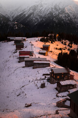 sunset in the pokut mountains