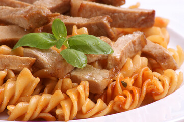 home made noodle and organic pork goulash