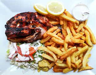 Caesar salad and Roasted Chicken of Italian Cheese tomatoes