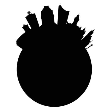 Skyline Leipzig &ndash; Umrisse als Vektorgrafik (Silhouette)