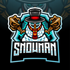 Snowman esport logo mascot design