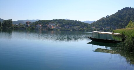 Fototapeta premium view on lake Bacina near the Neretva delta, Croatia