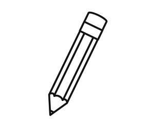A simple pencil on a white background. Symbol. Vector illustration.