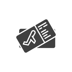 Boarding pass tickets vector icon. filled flat sign for mobile concept and web design. Airplane ticket glyph icon. Symbol, logo illustration. Vector graphics