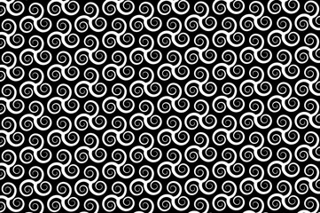 Fototapeta na wymiar vector pattern with swirling triple spiral or Triskele, ancient Celtic symbol 