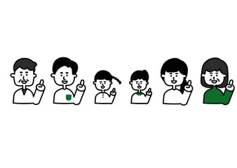 Naklejka premium 家族 三世代 上半身 ワンポイント