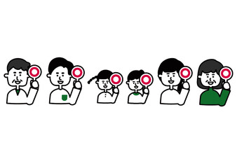 家族　三世代　上半身　丸の札