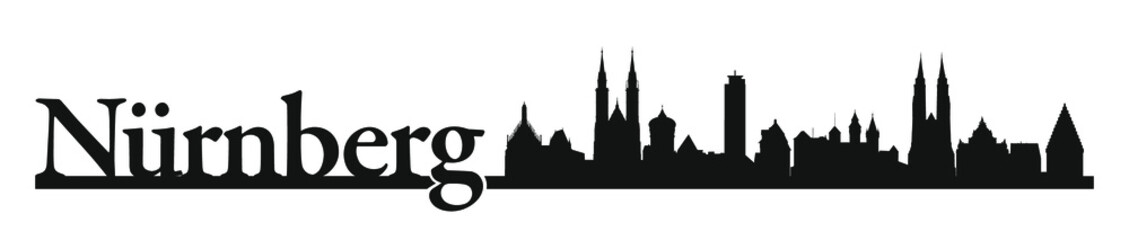 Skyline Nürnberg als Vektor Umriss Grafik