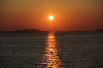 sunset in the sea