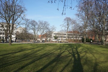 Berlin, Germany_25, February 2019_Winter View of Kleiner Tiergarten Park.