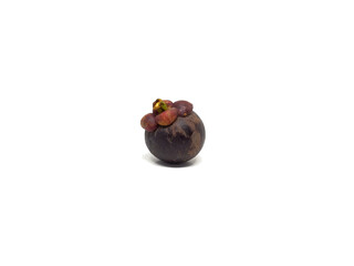 Mangosteen on white background.