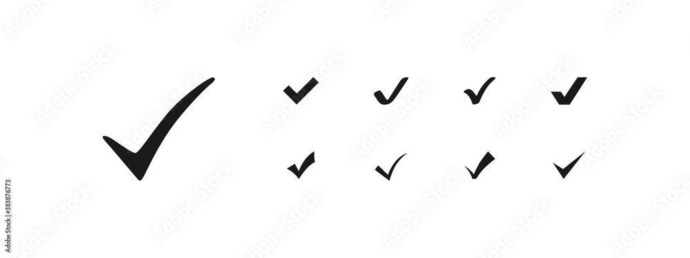 Canvas Prints check marks. check mark vector icons, isolated. check mark in flat design. vector illustration
