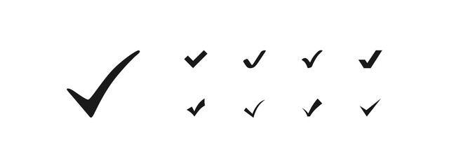 Check Marks. Check Mark vector icons, isolated. Check Mark in flat design. Vector illustration