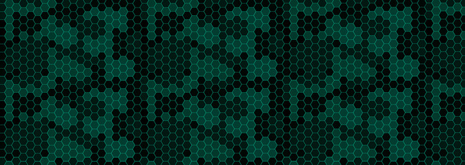 hexagons on a turquoise background. abstract aqua background. honeycomb on dark