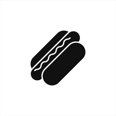 Hot dog icon for your website, logo, app, UI, product print. Hot dog concept flat Silhouette vector illustration icon. EPS vector file