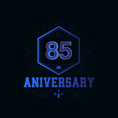 85 Years Anniversary Celebration Blue Vector Template Design Illustration